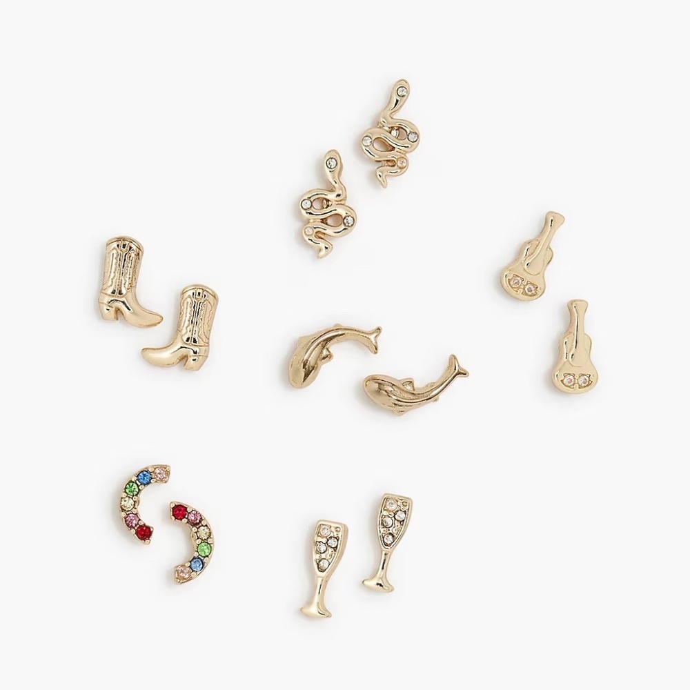 J. Crew Factory Icon Stud Earrings, Set of Six Pair - NWT